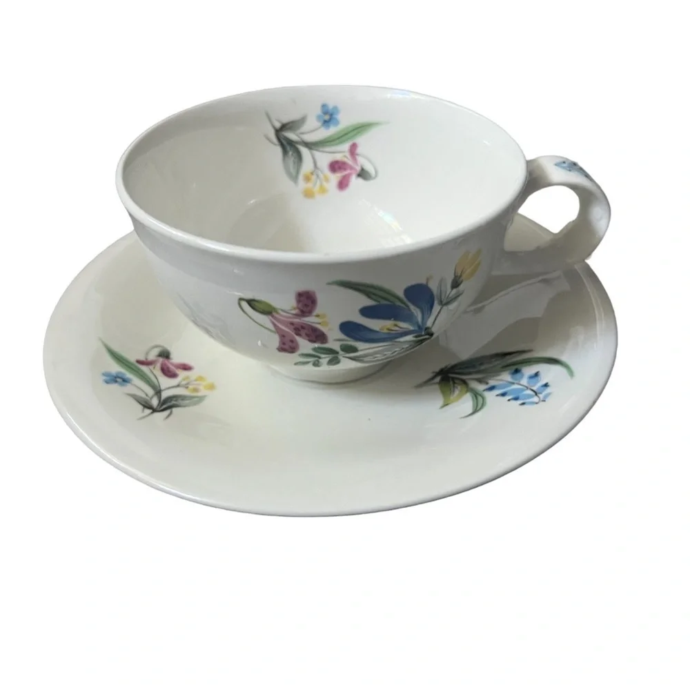 3 Hall Hallcraft Eva Zeisel Bouquet Bread & Butter Oval Plate + Teacup & Saucer